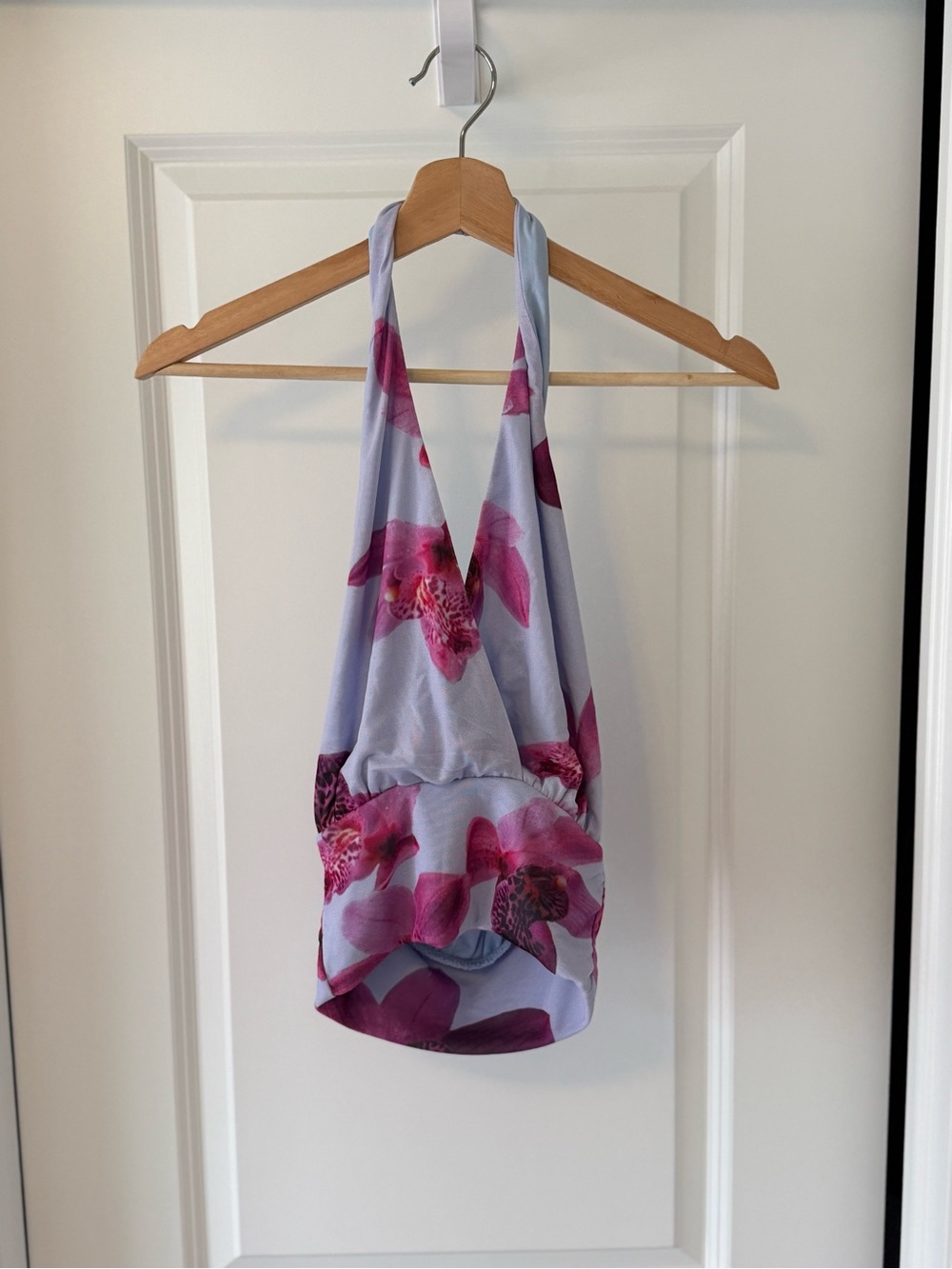 Women’s Floral Halter Top Lavender and Pink